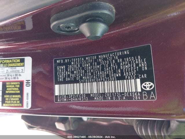 Toyota Corolla Se Special Edition 2017 5YFBURHE0HP625985 Image 9