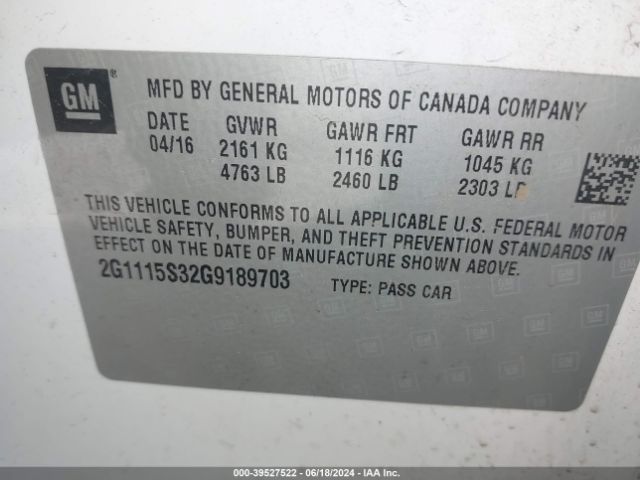 2G1115S32G9189703 Chevrolet Impala 2lt