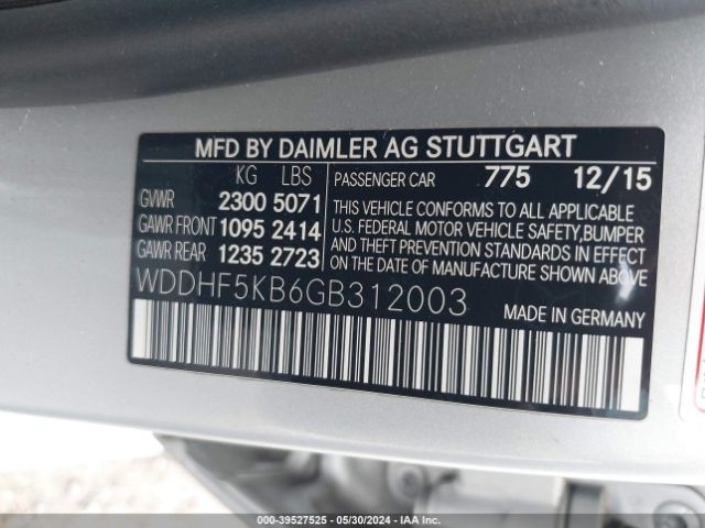 WDDHF5KB6GB312003 Mercedes-Benz E 350