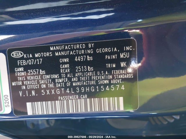 KIA Optima Lx 2017 5XXGT4L39HG154574 Image 9