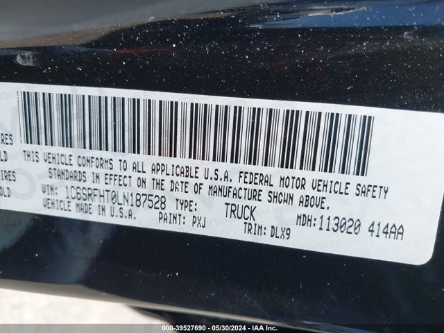 RAM 1500 Limited  4x4 5'7 Box 2020 1C6SRFHT0LN187528 Image 9