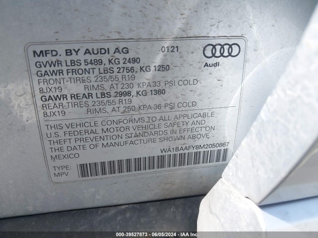 Audi Q5 Premium Plus 45 Tfsi Quattro S Tronic 2021 WA1BAAFY8M2050867 Image 9