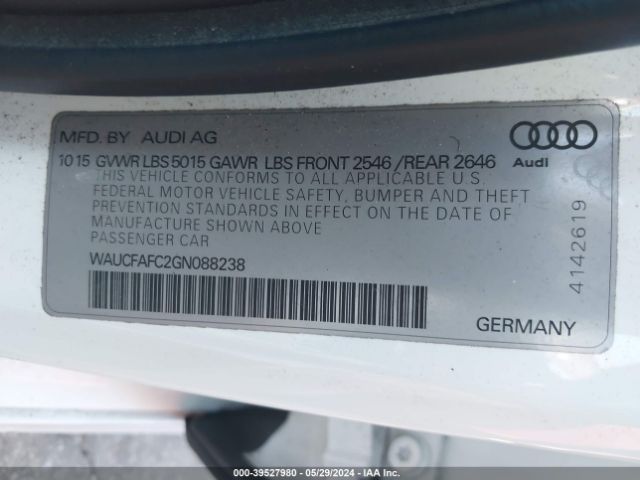 WAUCFAFC2GN088238 Audi A6 2.0t Premium