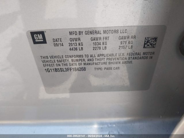 1G11B5SL3FF184268 Chevrolet MALIBU LS