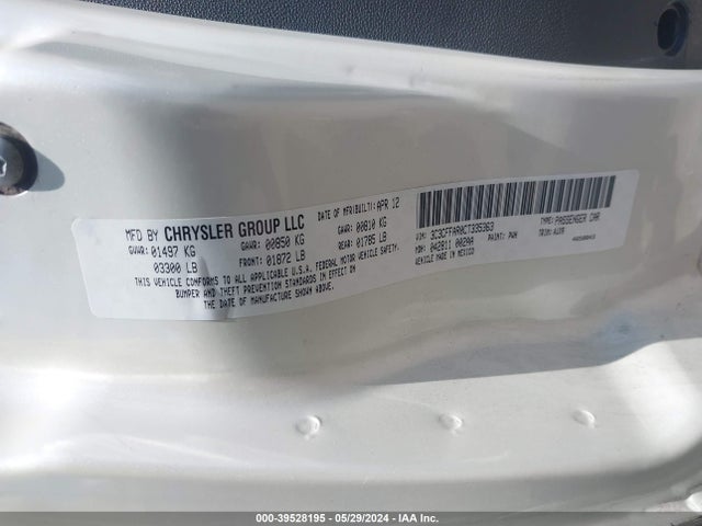 2012 FIAT 500 3C3CFFAR0CT335363 Photo 8