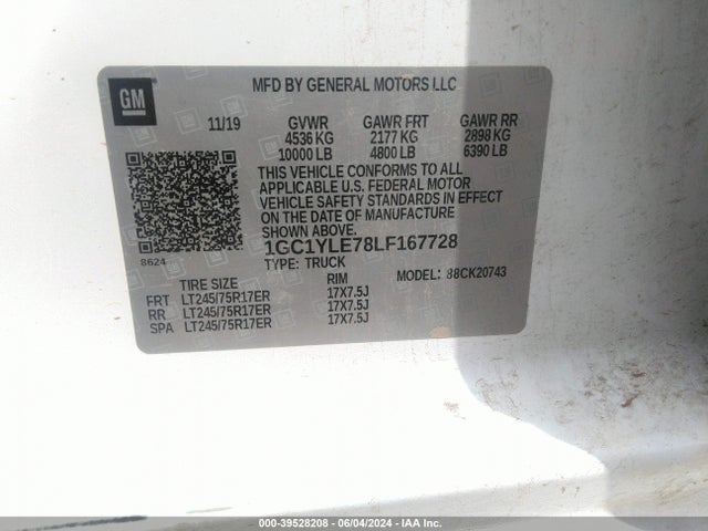 Chevrolet Silverado 2500hd 4wd  Standard Bed Wt 2020 1GC1YLE78LF167728 Image 9