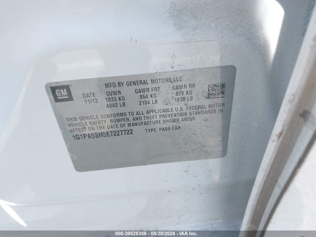 Chevrolet Cruze Ls Auto 2014 1G1PA5SH5E7227722 Image 9