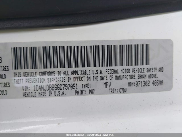 Jeep Compass Sport 2016 1C4NJDBB6GD797091 Image 9