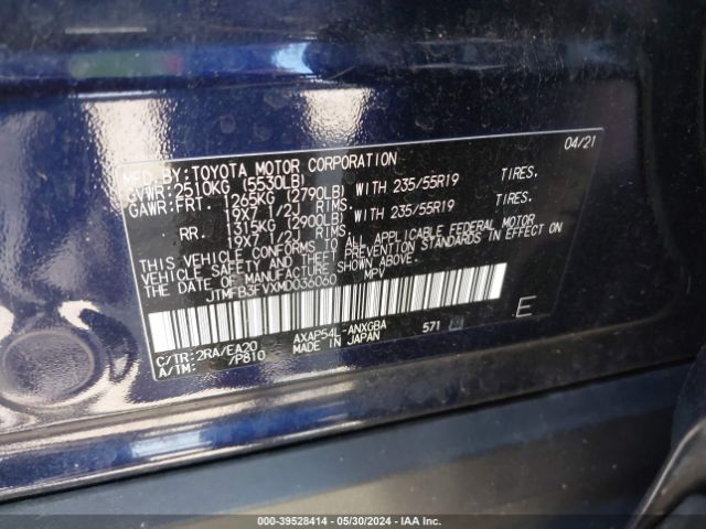 JTMFB3FVXMD036060 Toyota Rav4 Prime Xse