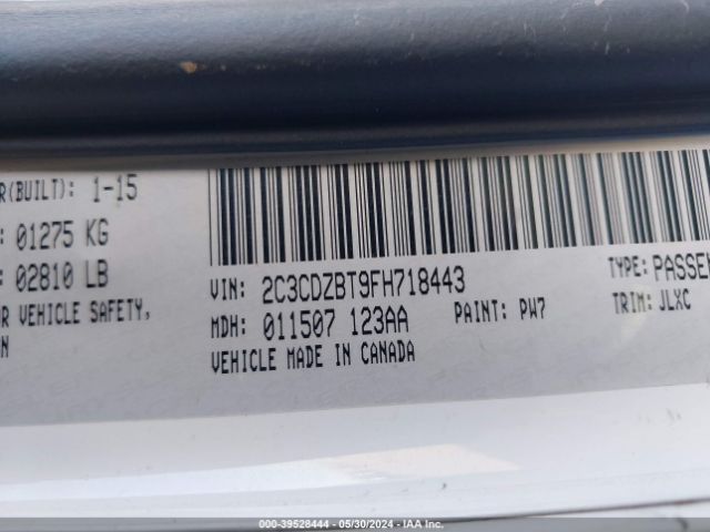 2C3CDZBT9FH718443 Dodge Challenger R/t Plus
