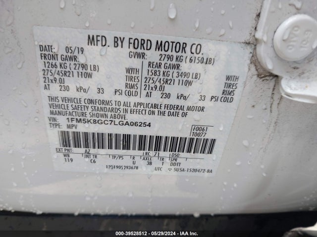 Ford Explorer St 2020 1FM5K8GC7LGA06254 Image 9