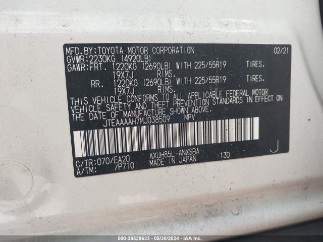 Toyota Venza Limited 2021 JTEAAAAH7MJ038509 Image 9