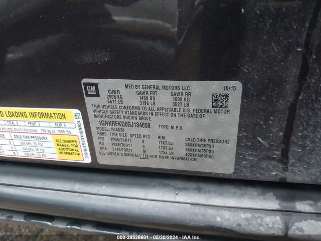 Chevrolet Traverse Ls 2016 1GNKRFKD0GJ184658 Image 9