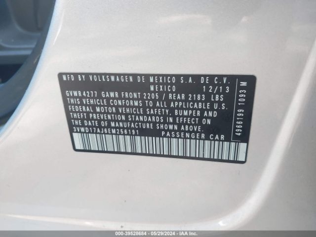 3VWD17AJ6EM256191 Volkswagen Jetta 1.8t Se