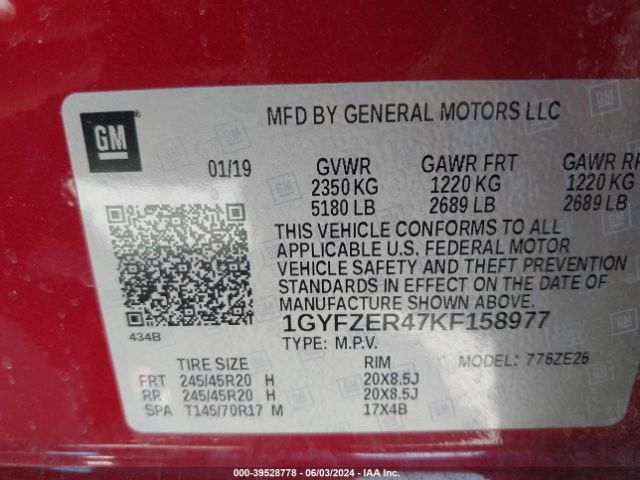 1GYFZER47KF158977 Cadillac XT4 SPORT