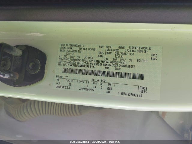 Ford F-150 Xl 2021 1FTFW1E53MKE56815 Image 9