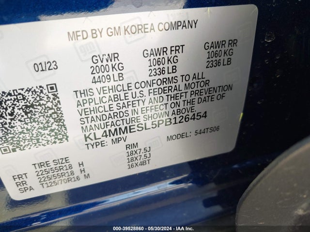 KL4MMESL5PB126454 Buick Encore Gx Select Awd