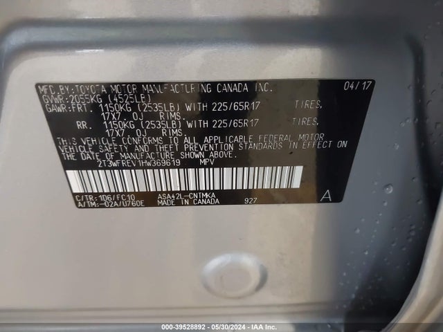 Toyota Rav4 Xle 2017 2T3WFREV1HW369619 Image 9