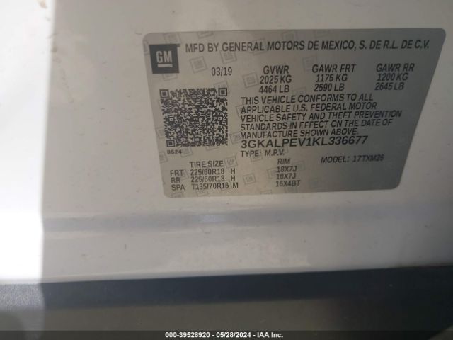 3GKALPEV1KL336677 GMC Terrain Slt