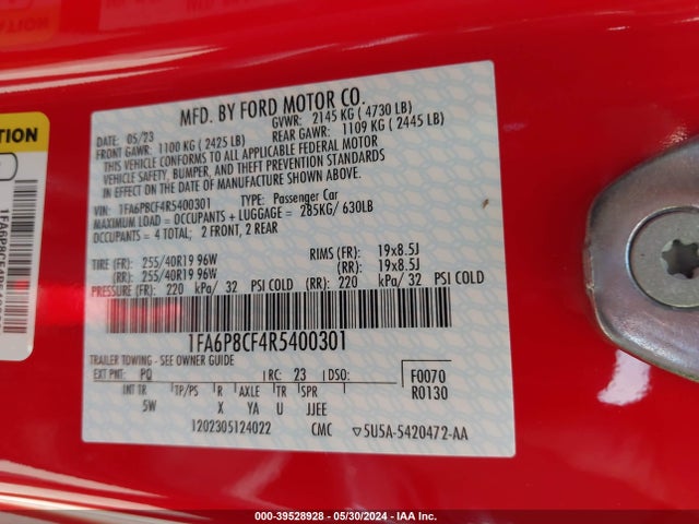 Ford Mustang Gt Premium Fastback 2024 1FA6P8CF4R5400301 Image 9