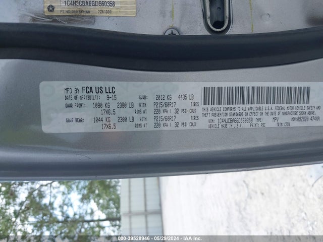 Jeep Compass Sport 2016 1C4NJCBA6GD560358 Image 9