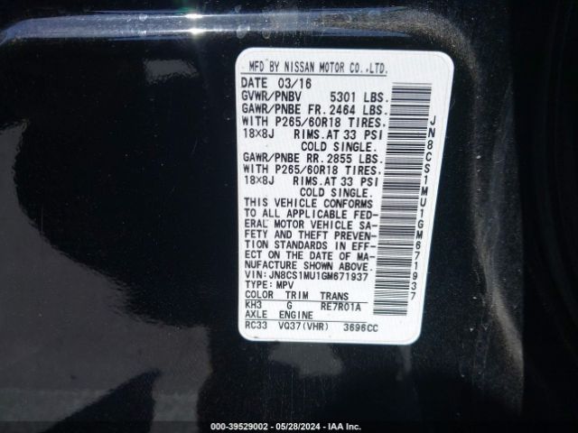 JN8CS1MU1GM671937 Infiniti QX70