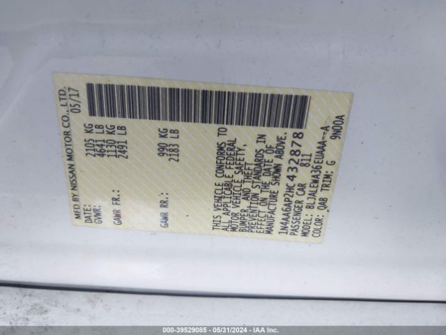 1N4AA6AP2HC432878 Nissan Maxima 3.5 Sl