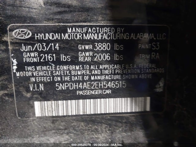 Hyundai ELANTRA SE 2014 5NPDH4AE2EH546515 Image 9