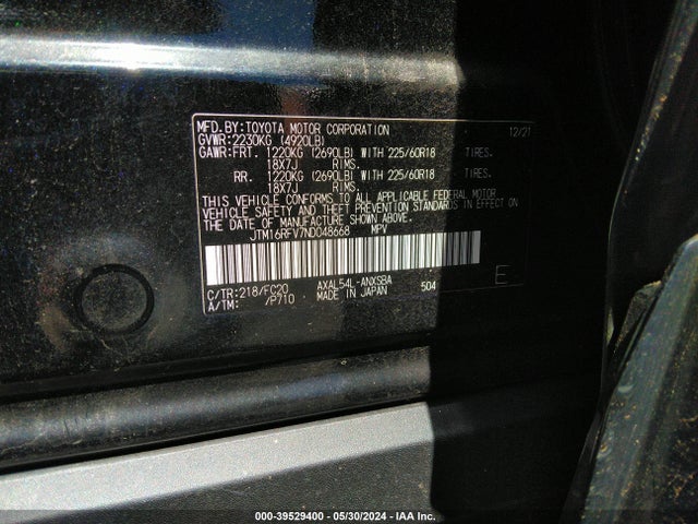 Toyota Rav4 Se Hybrid 2022 JTM16RFV7ND048668 Image 9