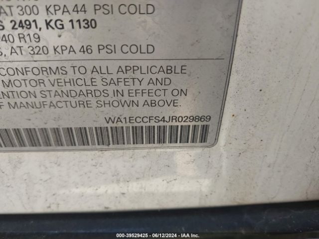 WA1ECCFS4JR029869 Audi Q3 2.0t Premium