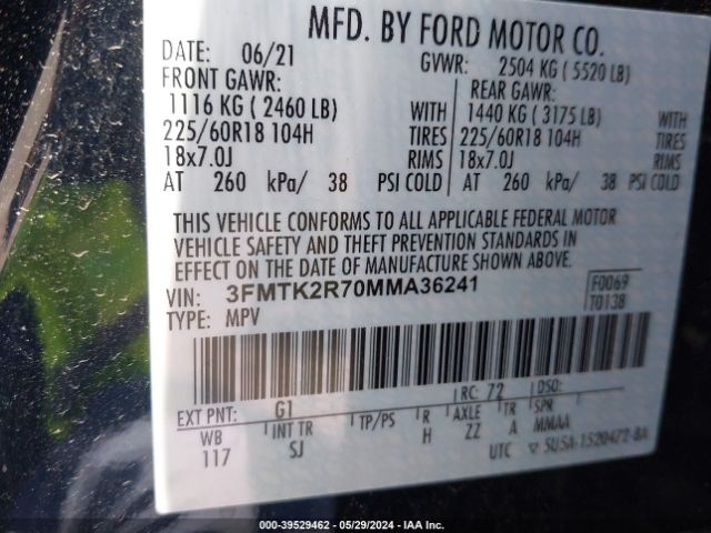 3FMTK2R70MMA36241 Ford Mustang Mach-e California Route 1