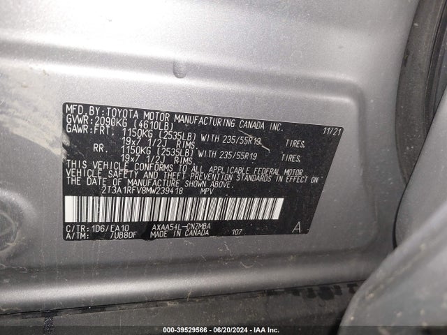 Toyota Rav4 Xle Premium 2021 2T3A1RFV8MW239418 Image 9
