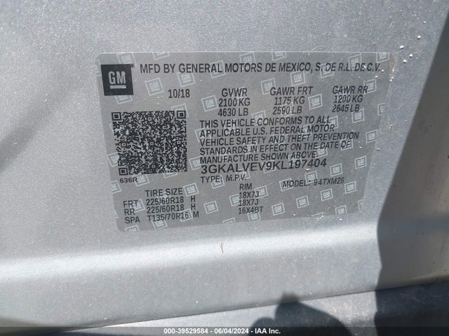 3GKALVEV9KL197404 GMC Terrain Slt