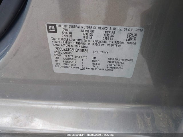 Chevrolet Silverado 1500 2lz 2017 3GCUKSEC3HG190555 Image 9
