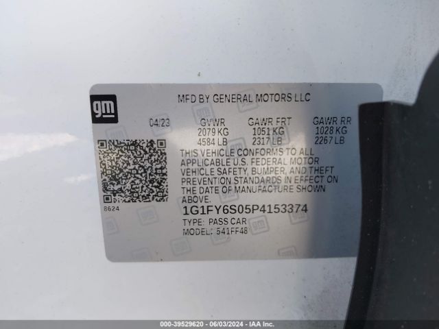 1G1FY6S05P4153374 Chevrolet Bolt Euv Fwd Lt