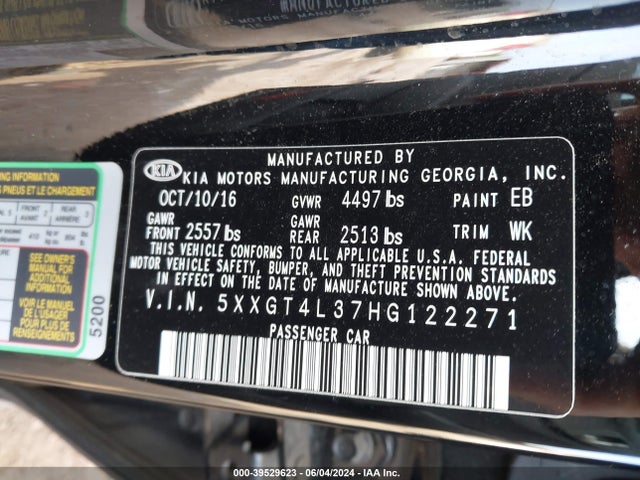 KIA Optima Lx 2017 5XXGT4L37HG122271 Image 9