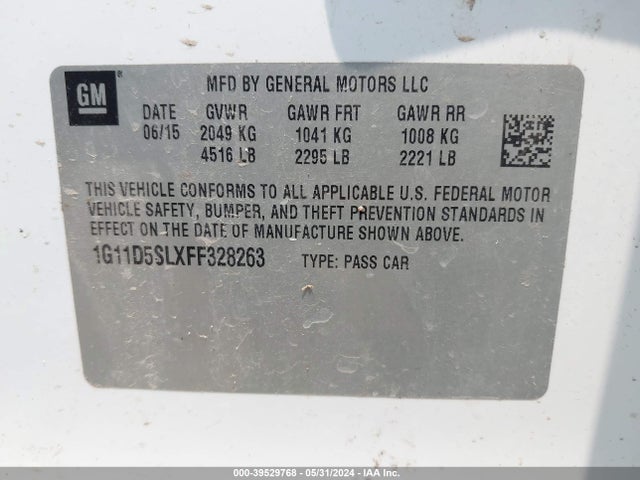 Chevrolet MALIBU 2LT 2015 1G11D5SLXFF328263 Image 9