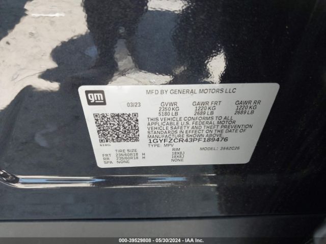 1GYFZCR43PF189476 Cadillac Xt4 Fwd Premium Luxury