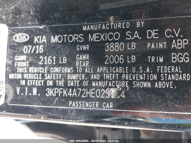 KIA FORTE LX 2017 3KPFK4A72HE025394 Image 9