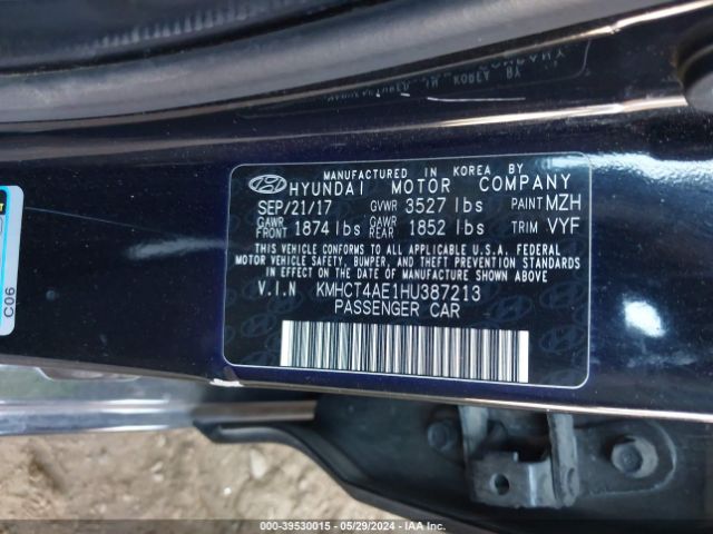 KMHCT4AE1HU387213 Hyundai ACCENT SE
