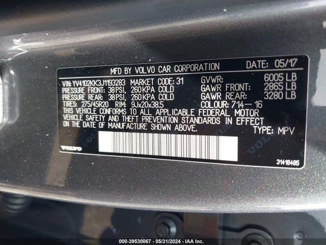 YV4102KK3J1193283 Volvo Xc90 T5 Momentum 5p