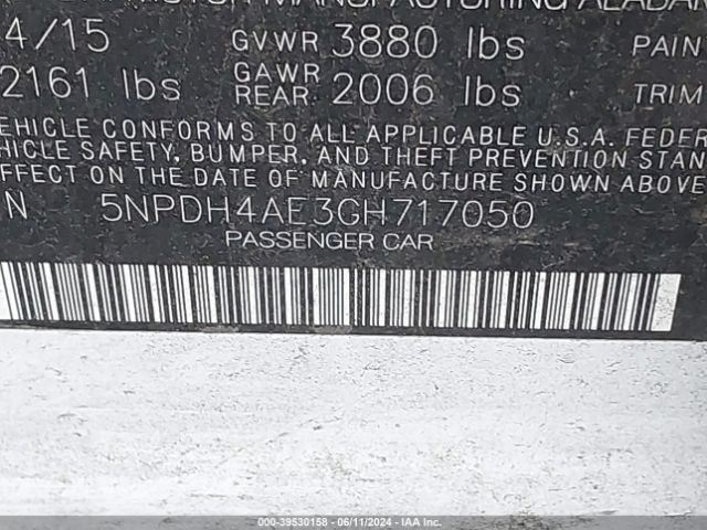 5NPDH4AE3GH717050 Hyundai ELANTRA SE