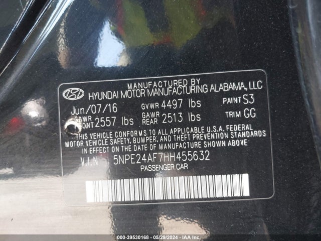 Hyundai SONATA SE 2017 5NPE24AF7HH455632 Image 9