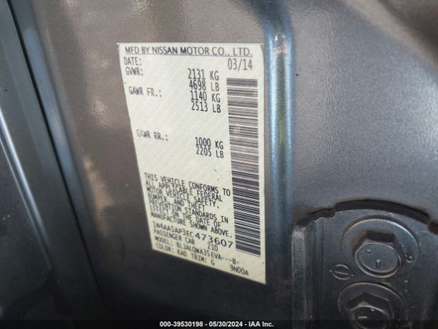 1N4AA5AP3EC473607 Nissan Maxima 3.5 S/3.5 Sv