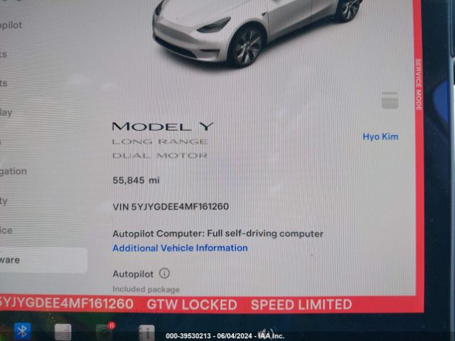 5YJYGDEE4MF161260 Tesla Model Y Long Range Dual Motor All-wheel Drive