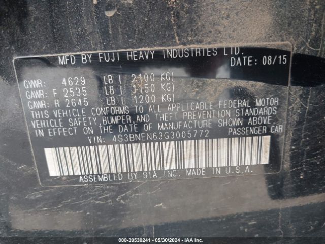 4S3BNEN63G3005772 Subaru Legacy 3.6r Limited