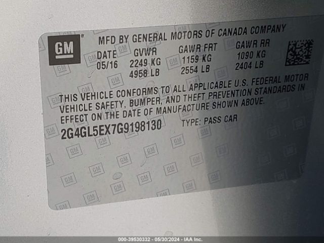 2G4GL5EX7G9198130 Buick Regal Turbo