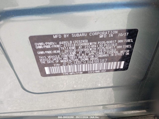 JF2SJARC9JH498387 Subaru Forester 2.5i Limited