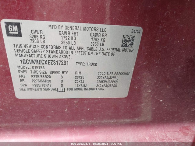 Chevrolet Silverado 1500 1lt 2014 1GCVKRECXEZ317231 Image 9