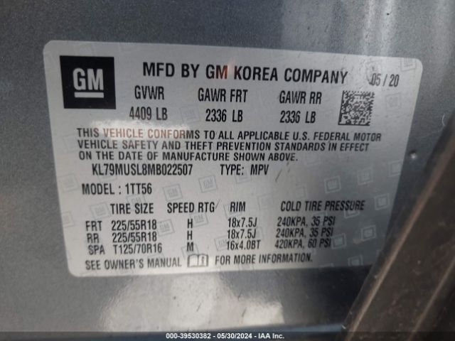 KL79MUSL8MB022507 Chevrolet Trailblazer Awd Rs